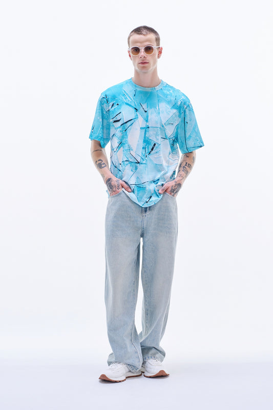 Baggy Washed Light Blue Jeans