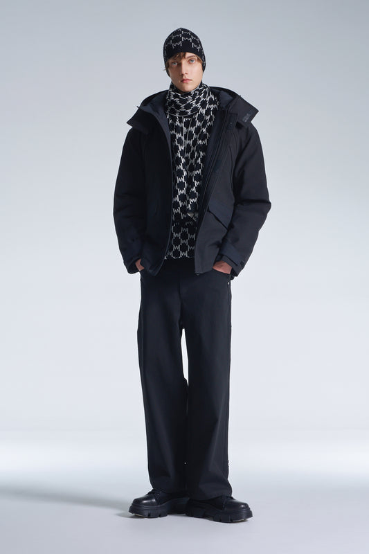 Water Resistant Hood Coat With Down Lining