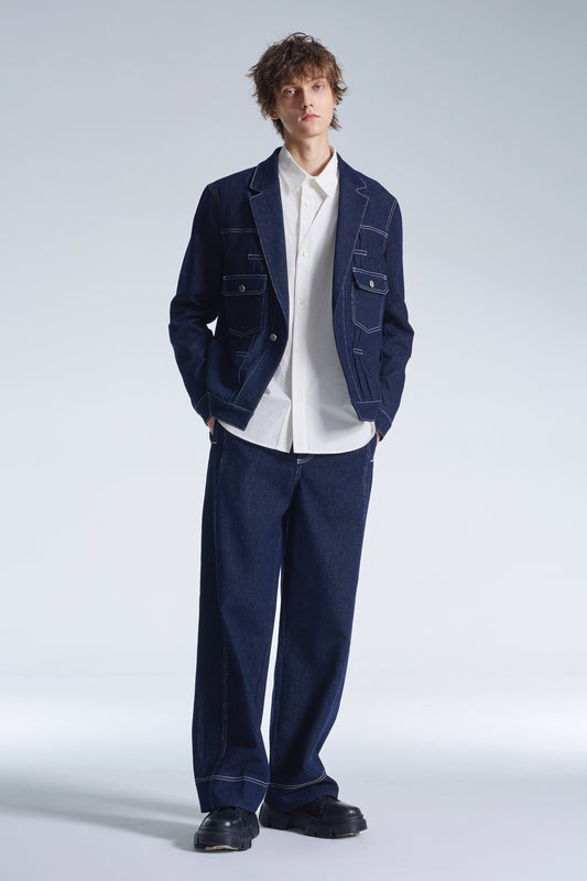 Denim Jacket With Blazer Cut