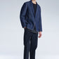 Raw Edge Denim Blazer With Sandwich Knit Base