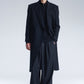 Standard Fit Long Wool Coat With Power Shoulder