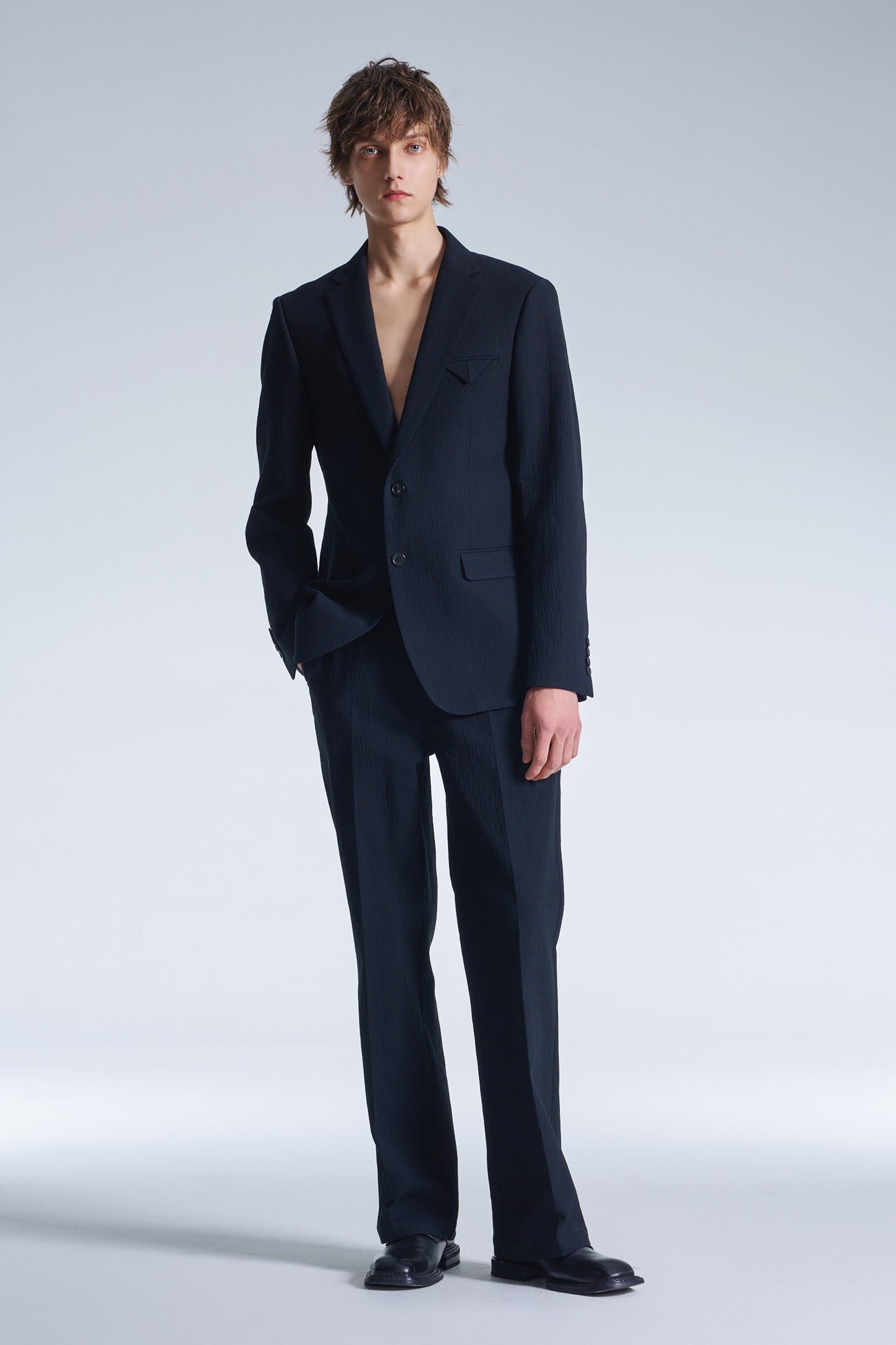 Creped Cotton Standard Fit Blazer