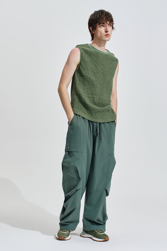 Smocking Woven Sleeveless Top