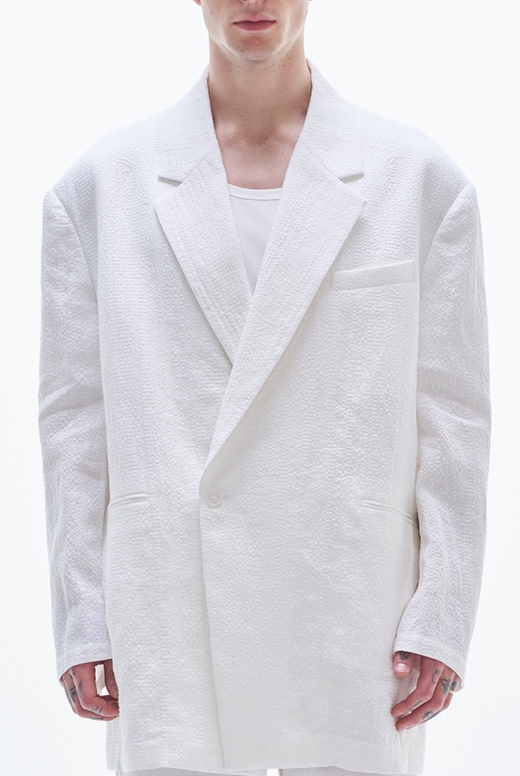 Linen Cotton Texture Oversized BD Blazer