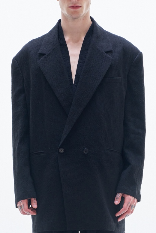 Linen Cotton Texture Oversized BD Blazer