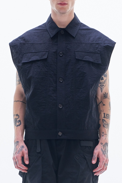 Oversized Sleeveless Jacket