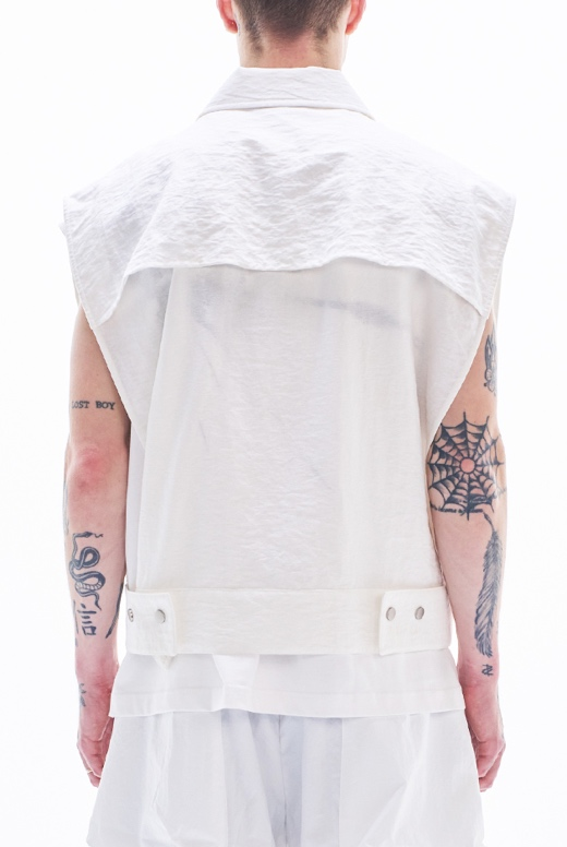 Viscose Linen Zipper Waistcoat