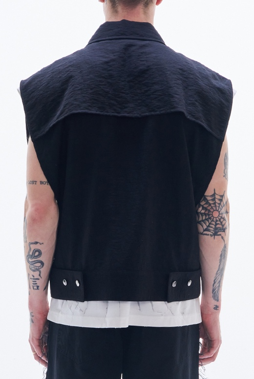 Viscose Linen Zipper Waistcoat