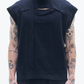 Knit Vest With Slit and Scarf