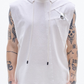 Knit Vest With Raw Edge Cut & Mirrors