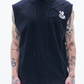 Knit Vest With Raw Edge Cut & Mirrors