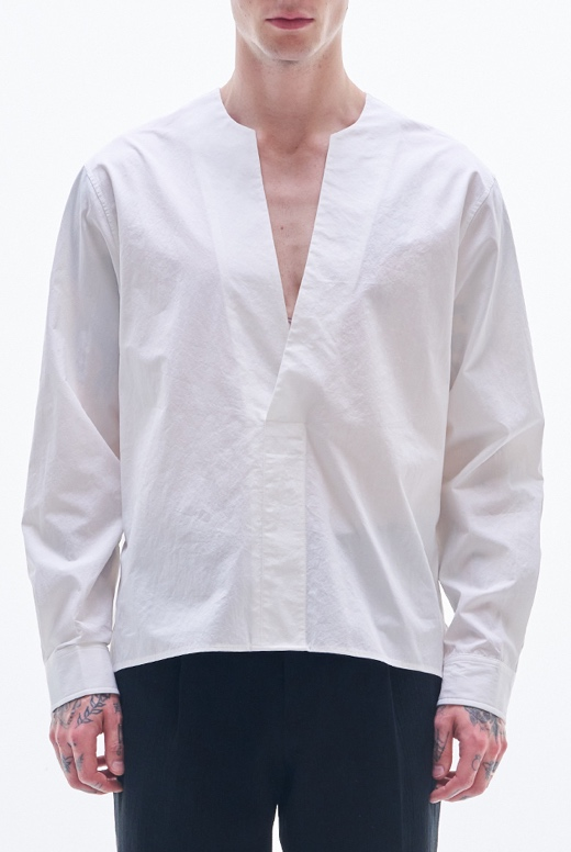 V Neck Cotton Shirt