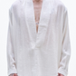 Deep V Neck Texture Cotton Shirt