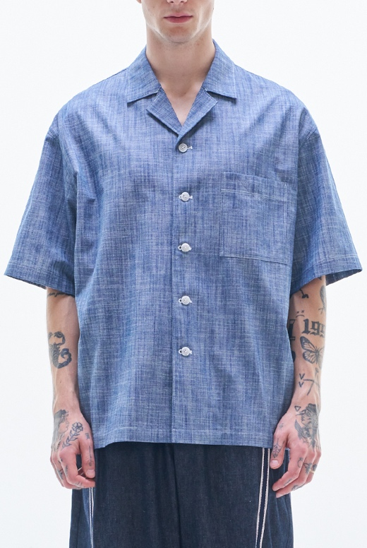 Yarn Dyed Fabric Short Sleeve Shirt