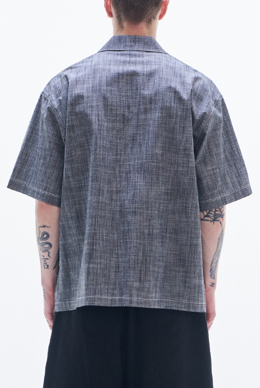 Yarn Dyed Fabric Short Sleeve Shirt