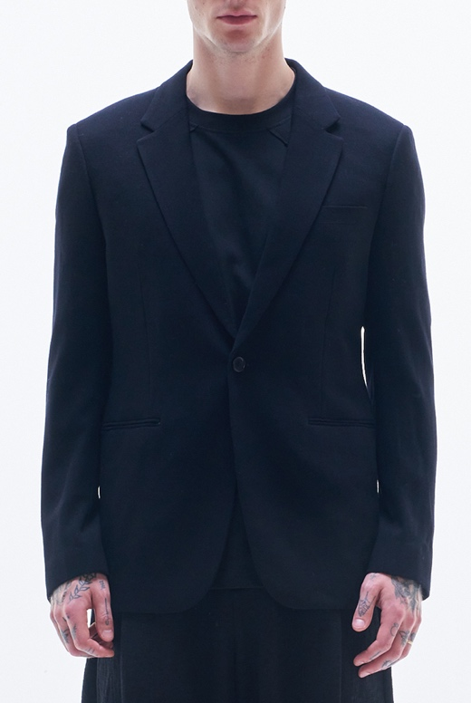 Wool Blazer With Black Slit