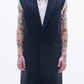 Sleeveless Wool Long Blazer