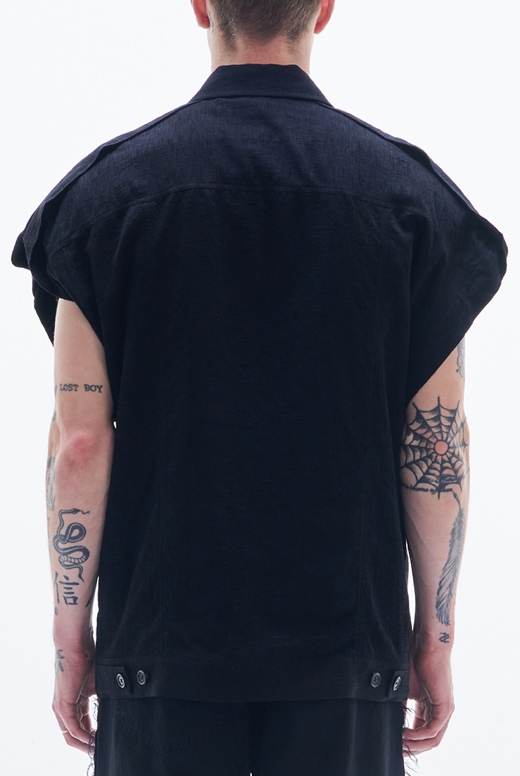 Rayon Cotton Sleeveless Zipper Jacket