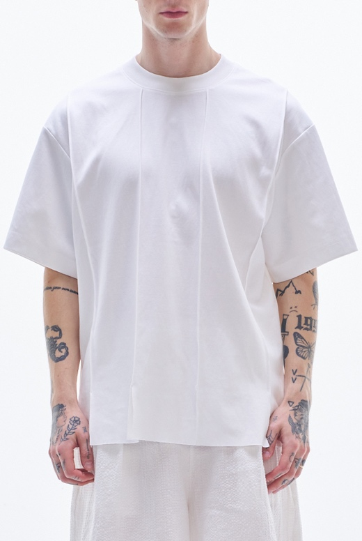 Tee With Strip Cut And Slits