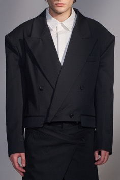 Cropped Oversized Double-Breasted Blazer