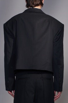 Cropped Oversized Double-Breasted Blazer