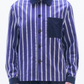 Striped Linen Shirt With Denim Pocket