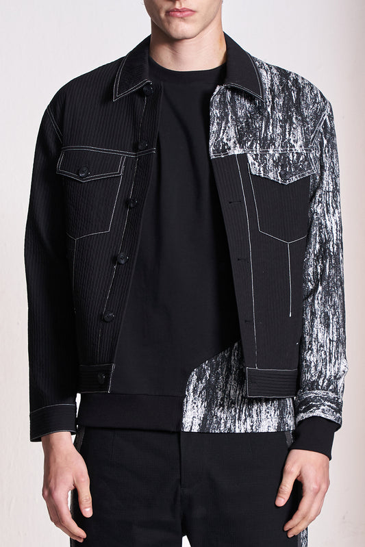 Texture Fabric Contrast Jacket