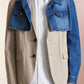 Deconstructed Blazer With Cropped Denim Jacket Jacket