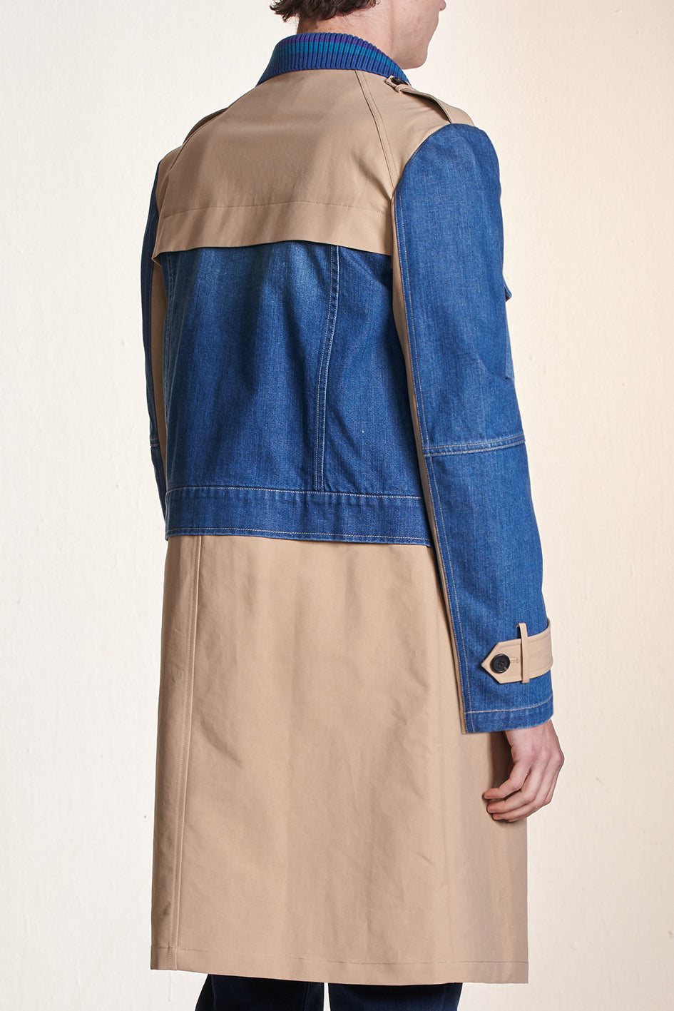 Deconstructed Trench Coat With Denim