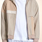 Fabric Contrast Zipper Jacket