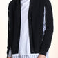 Cotton Cardigan With Stripe Woven