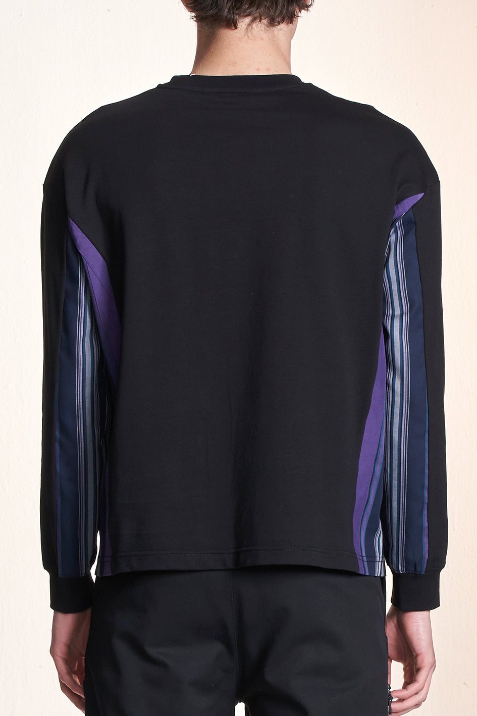 Sweatshirt With Fabric And Color Strip Block
