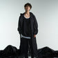 Pleated Sheer Mix Coat With Hood