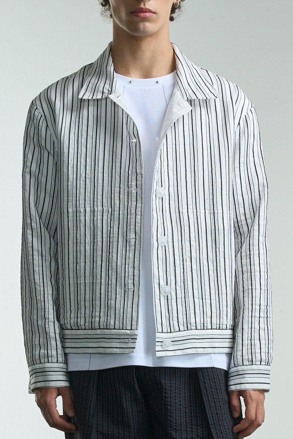 Reversible Stripe & Organza Jacket