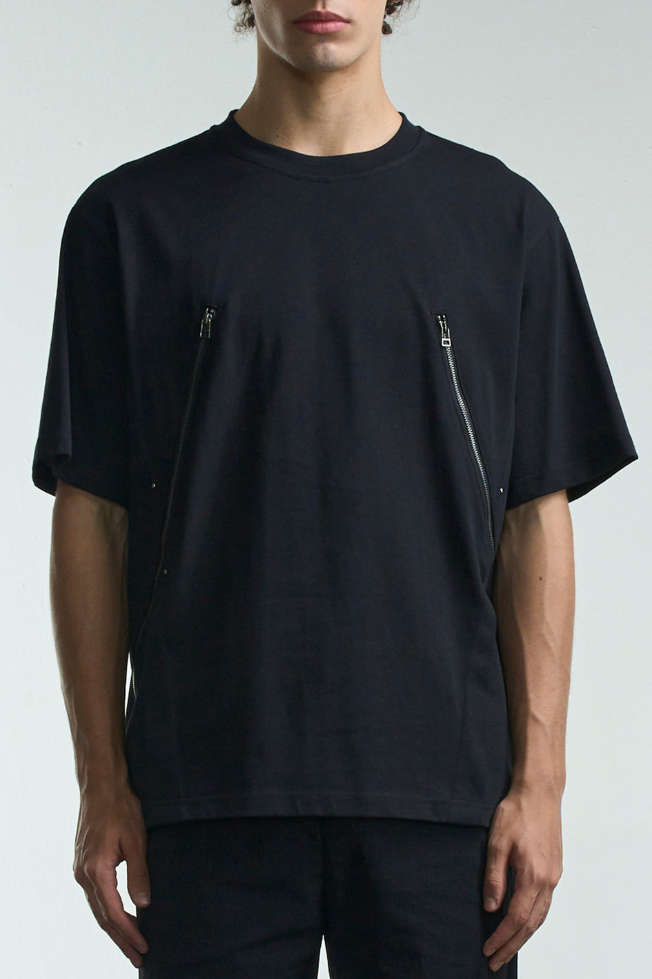 Tee With 2 Zippers And Studs
