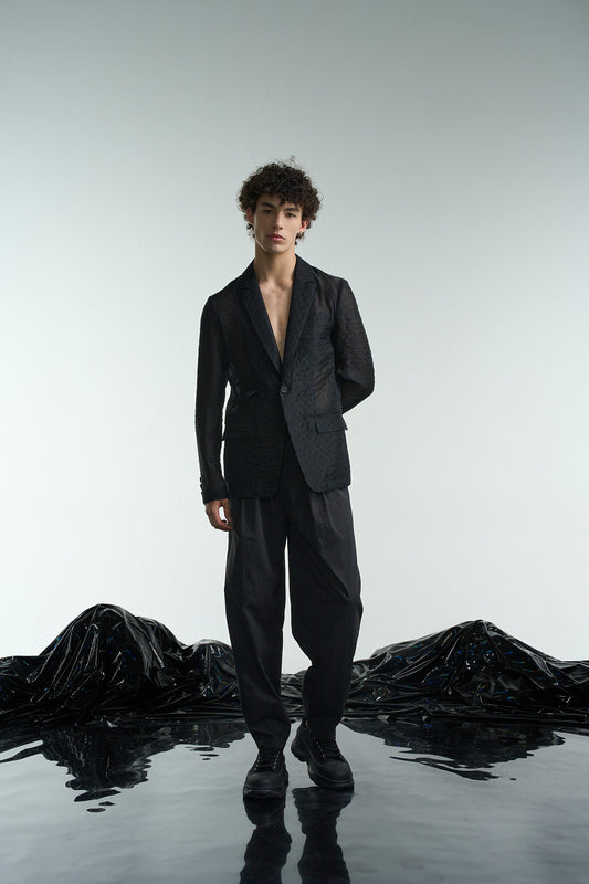 Regular Fit Tapered Pants With Pleats