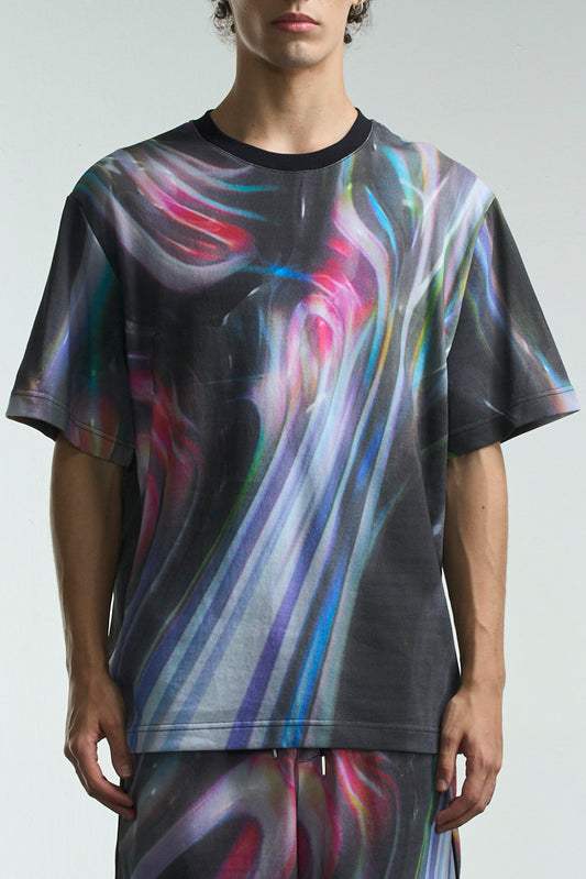 Tee With Color Liquid Print