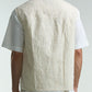 Sheer Textured Cotton Waistcoat With Zipper
