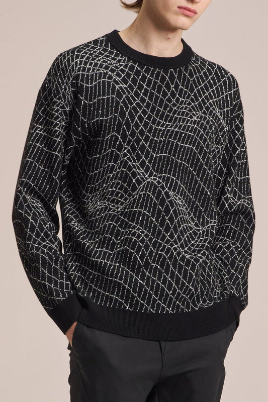 Wire Pattern Wool Sweater