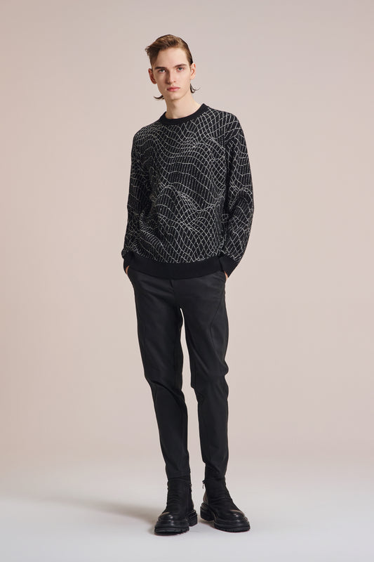 Wire Pattern Wool Sweater