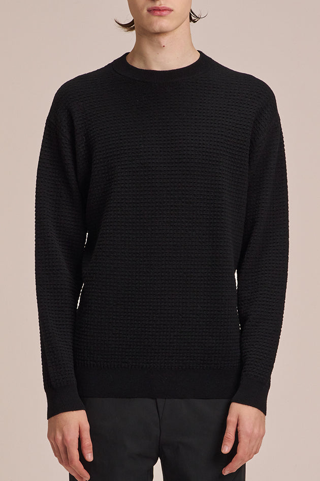 Stitch Round Neck Wool Sweater