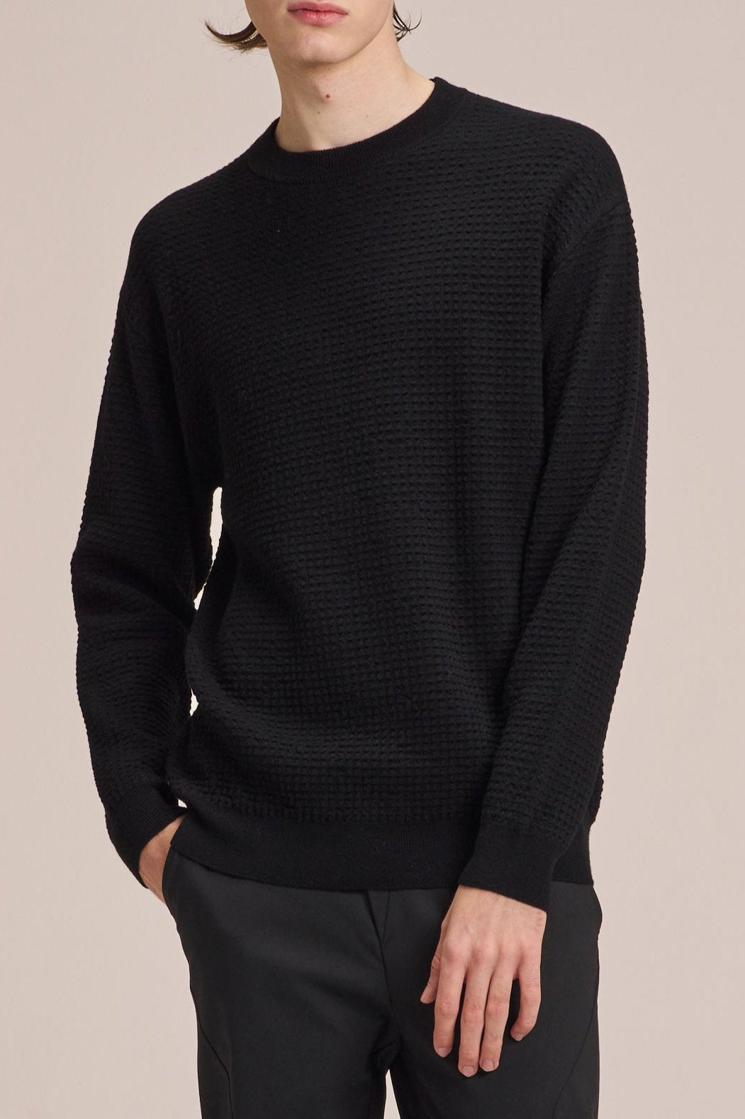 Stitch Round Neck Wool Sweater