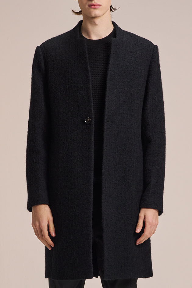 Stand Collar Wool Coat