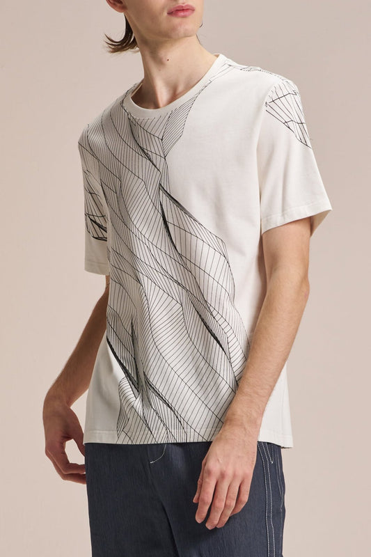 T-shirt With Wire Pattern Print