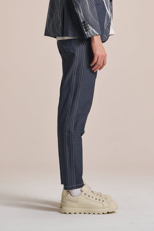 Crepe Pants With White Stitching