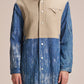 2in1 Crepe Denim Coat With Brush Print