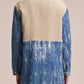 2in1 Crepe Denim Coat With Brush Print