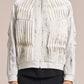 Knit Jacket With Pleats & Brush Print