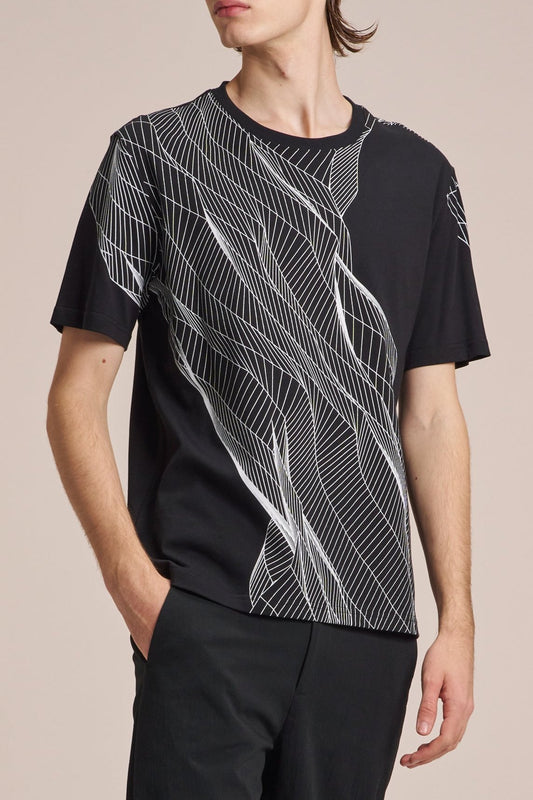 T-shirt With Wire Pattern Print