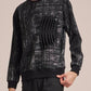 Sandwich Sweatshirt With Pleats & Brush Print